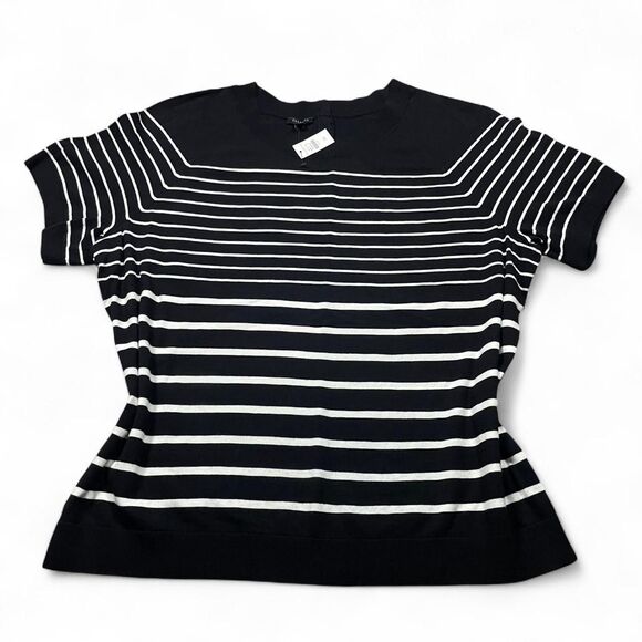 Talbots Women's Black and White Shirt - Picture 1 of 5